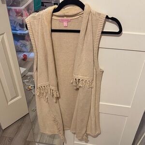 Lilly Pulitzer Cream Sleeveless Cardigan